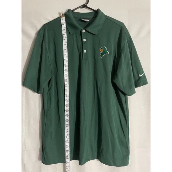 Nike Golf Dri Fit Mens Size Medium Green Polo Shirt Green Eagle Logo - Picture 7 of 12